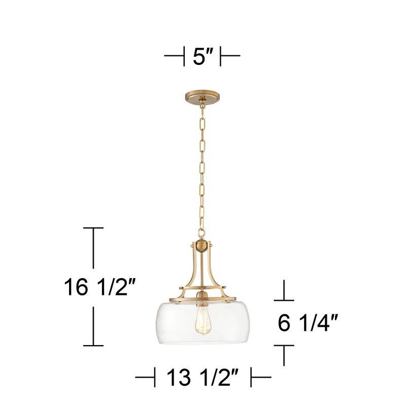 Charleston 18" Brass and Glass Industrial Farmhouse Pendant Light