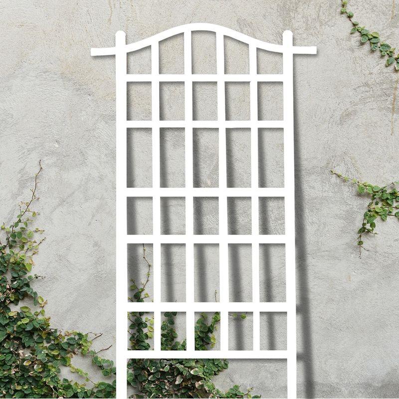 Dura-Trel Inc Dura-Trel Melrose 35 x 75 Inch Vinyl Outdoor Garden Patio Plant Trellis, White