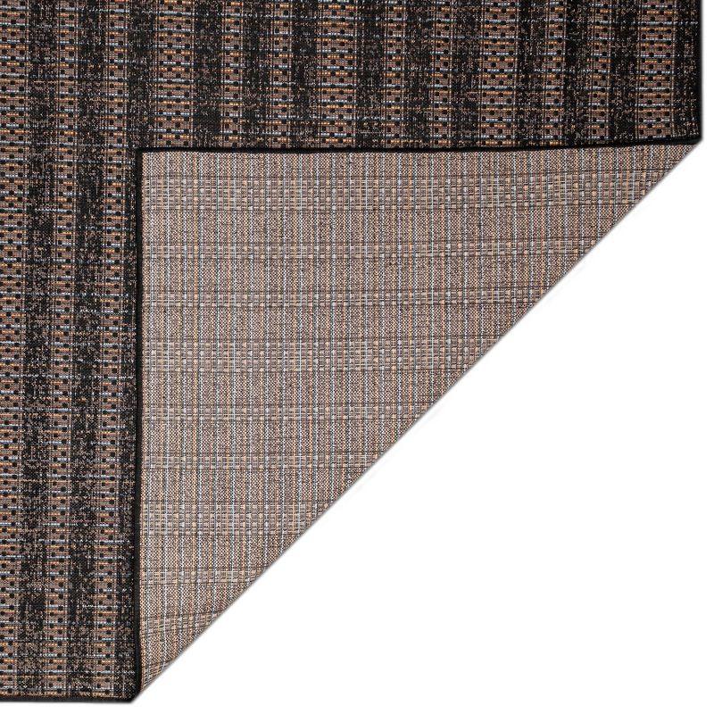 Liora Manne Avena Mosaic Stripe Indoor/Outdoor Rug Midnight 1'11" x 7'6"