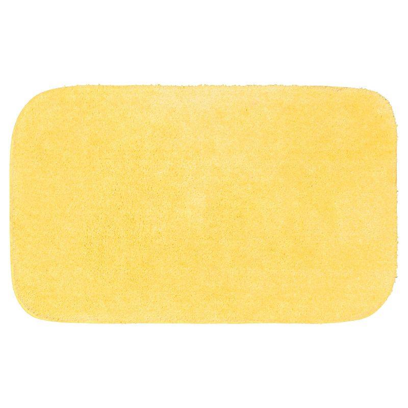 Garland Rug 24"x40" Traditional Plush Nylon Washable Bath Rug Yellow : Microfiber, Machine Washable, Non-Slip Backing