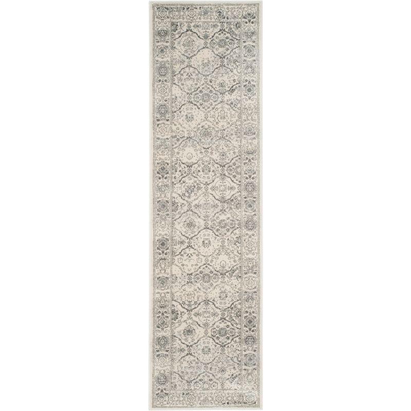 Carnegie CNG691 Power Loomed Runner Rug - Cream/Dark Grey - 2'3"x12' - Safavieh.