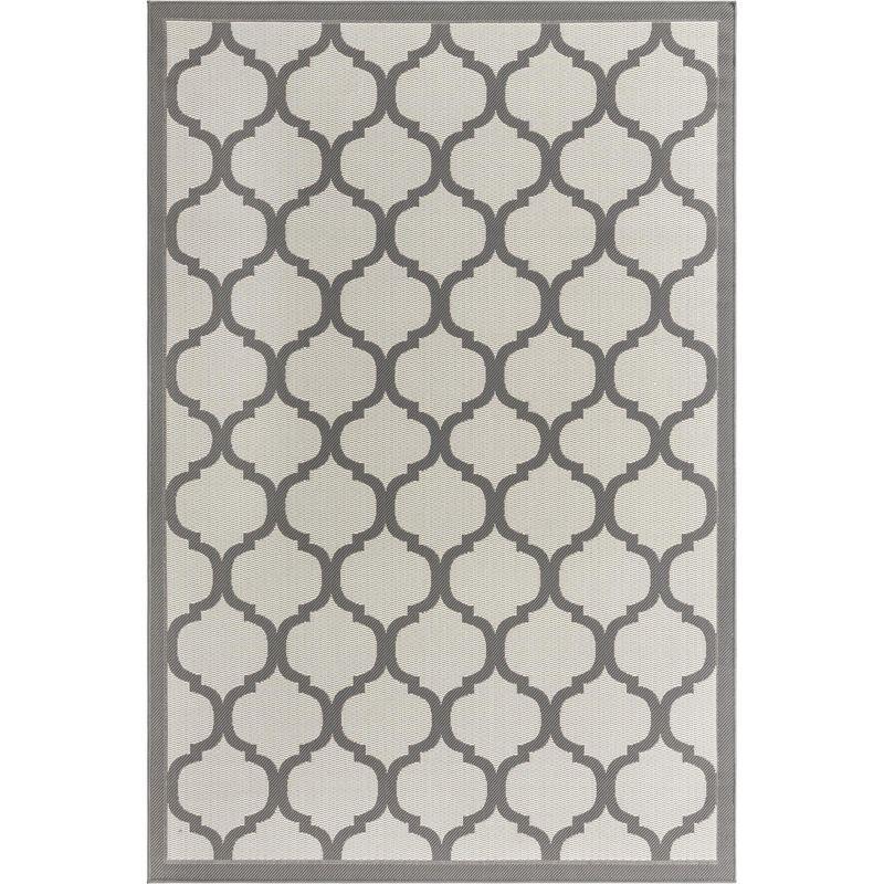 Unique Loom 6' 1 x 9' 0 Gray Outdoor Trellis Moroccan Area Rug