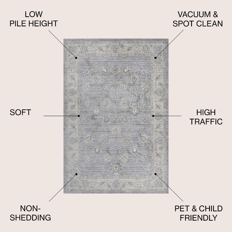 3' X 5' Modern Persian Vintage Moroccan Traditional Area Rug, Light Gray - JONATHAN Y