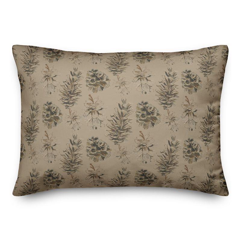 Creative Products Pine Cones on Brown 20 x 14 Spun Poly Pillow