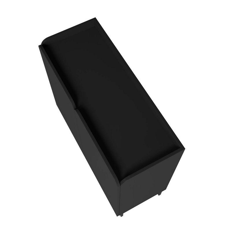 Manhattan Comfort Bogardus Mid - Century Modern 4 Shelf Accent Cabinet Black: Painted Particle Board, Fixed Shelves, Anti-Tip Hardware