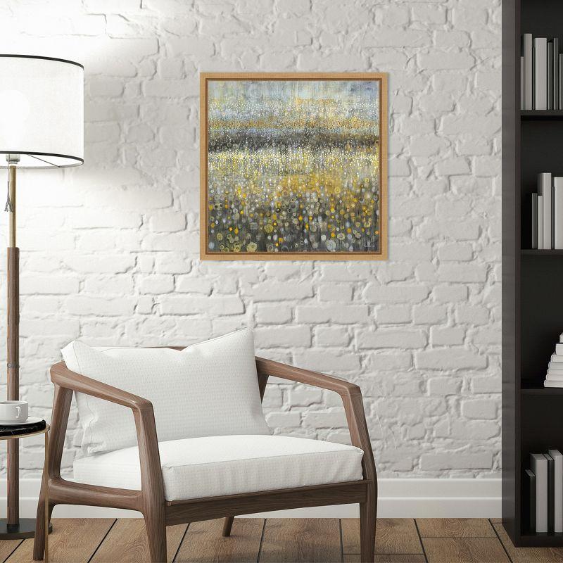 Amanti Art Rain Abstract II by Danhui Nai Canvas Wall Art Print Framed 16 x 16 in Sylvie Maple
