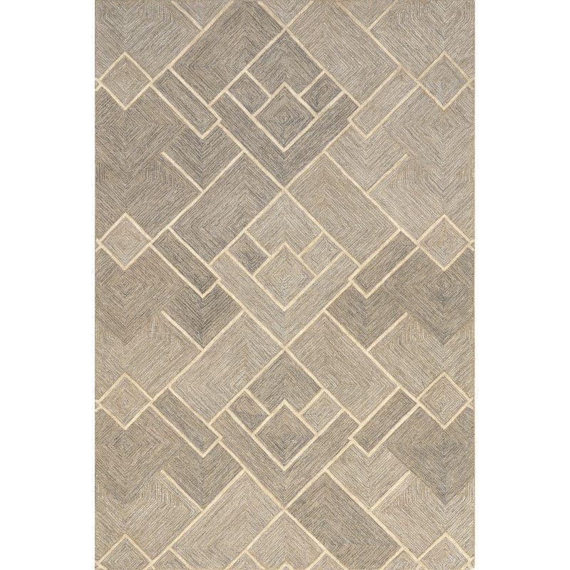 Nuloom Kassy Geometric 4x6 Wool Indoor Area Rug for Living Room Bedroom Dining Room Kitchen, Natural