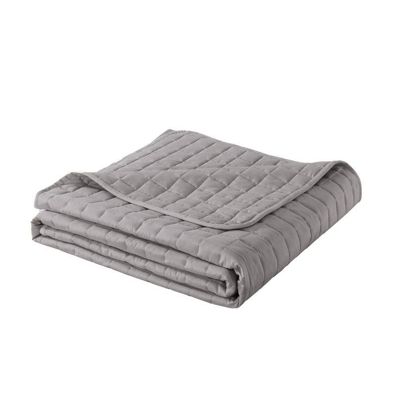 Luxurious King-Sized Light Gray Velvet Trim Microfiber Blanket