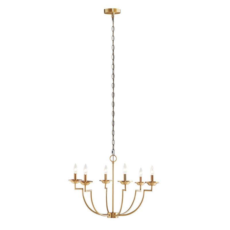 Elegant Gold Metal 6-Light Candelabra Chandelier