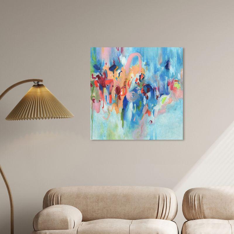 Art Remedy Art Remedy New Sky Framed Blue Abstract 1 Piece Canvas Wall Art 57079