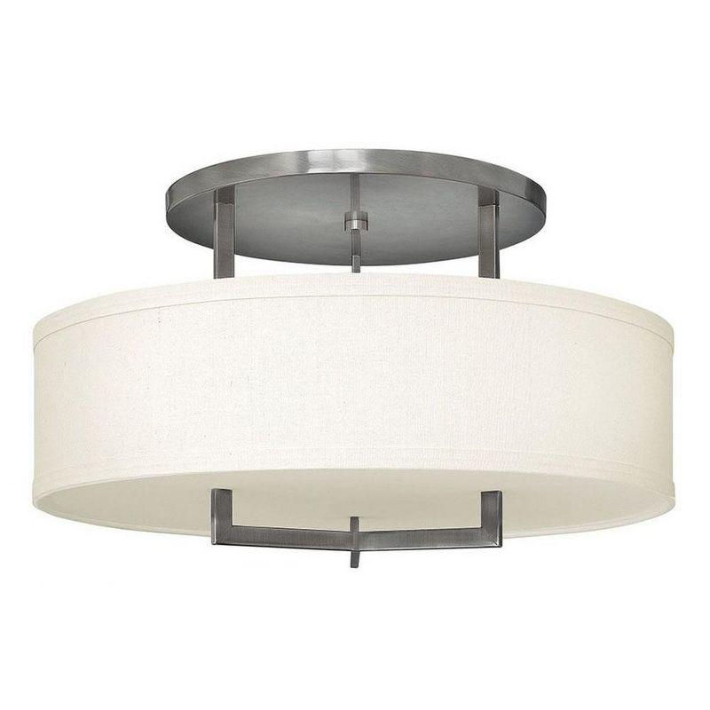 Hampton 3 - Light Shaded Drum Semi Flush Mount