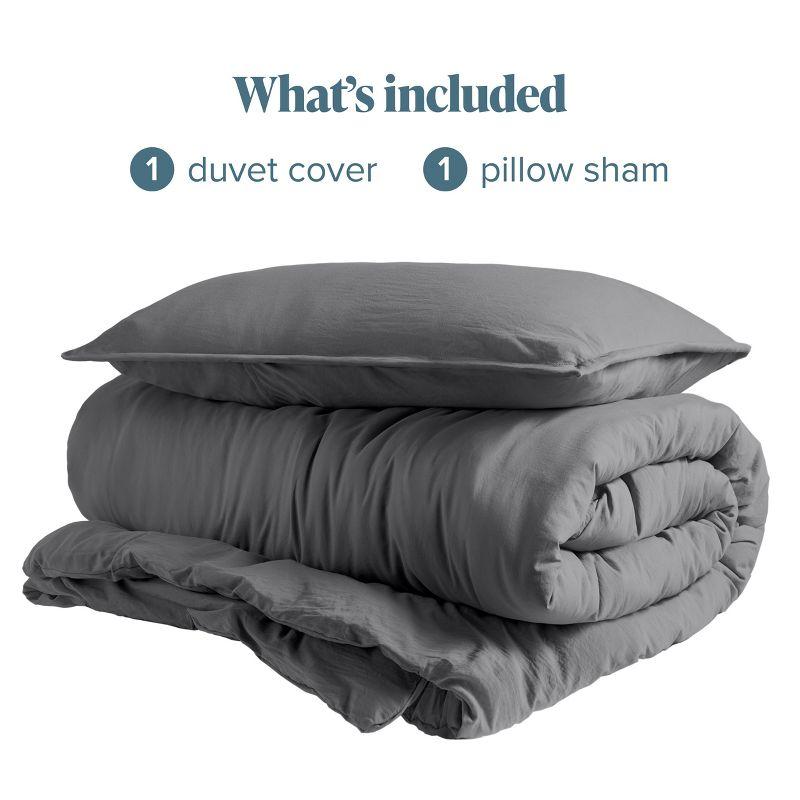 Washed Duvet Cover & Sham Set  – Extra Soft, Easy Care by Bare Home