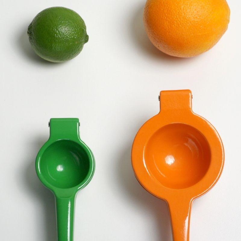 BergHOFF Cast Aluminum 2Pc Lime Squeezer 8" & 9", Green & Orange