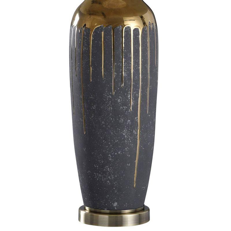 Marloe Gold Ceramic Base Table Lamp - StyleCraft: Metallic Accent, Drum Shade, 3-Way Switch