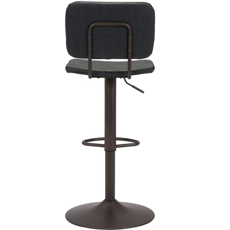 Zuo Holden Barstool Vintage Black & Dark Bronze