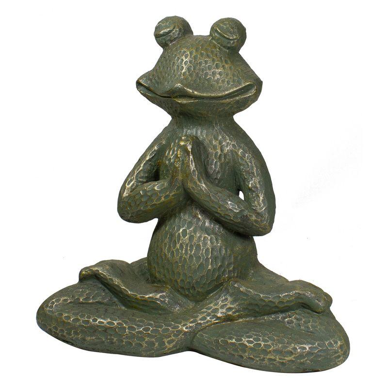 Northlight Seasonal 14" Gold Verdigris Yoga Frog Outdoor Garden Statue