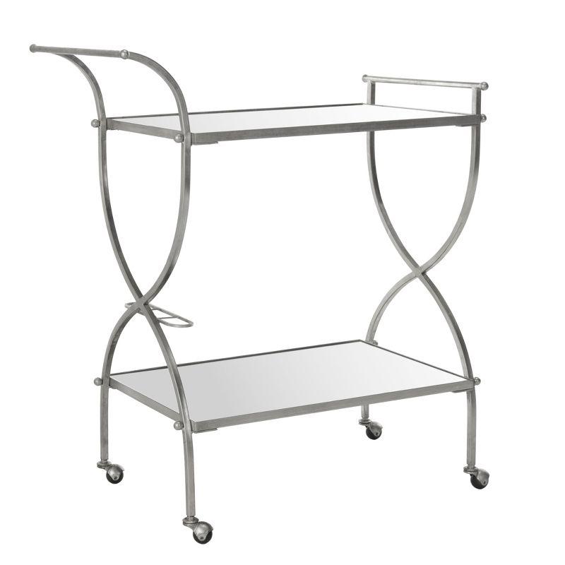 Lucretius Bar Cart - Silver/Mirror - Safavieh