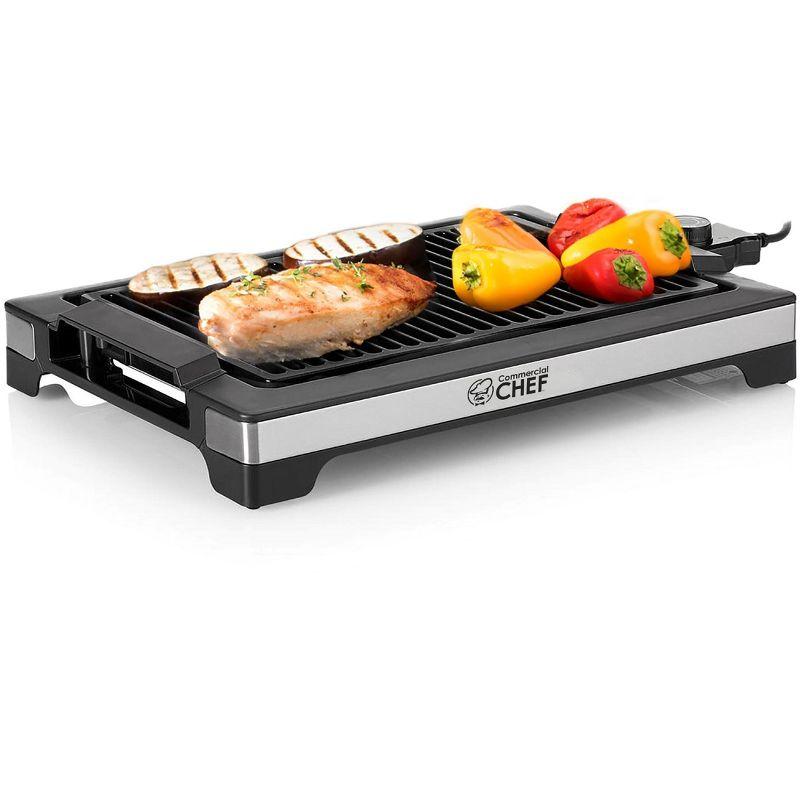 Commercial Chef COMMERCIAL CHEF Indoor Grill for Countertop Electric Grill with Adjustable Temperature Control