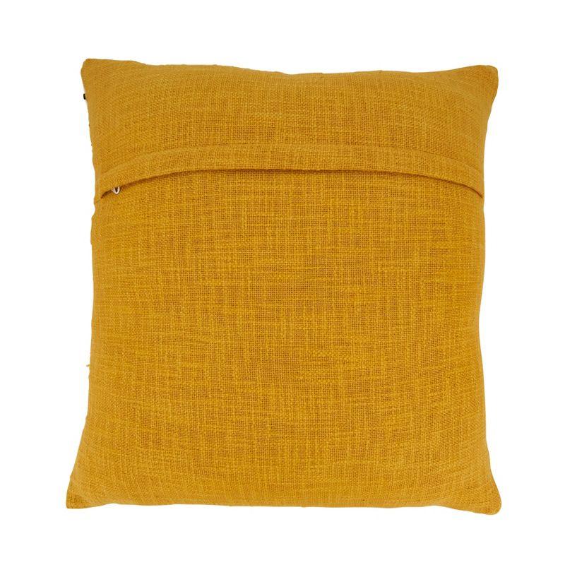 Abstract Yellow and White Cotton Throw Pillow Cover, 20x20