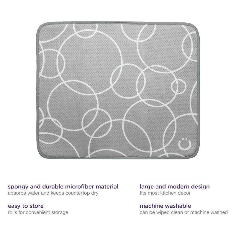 LunaLulinlk Microfiber Kitchen Counter Dish Drying Mats, Gray, Set of 2