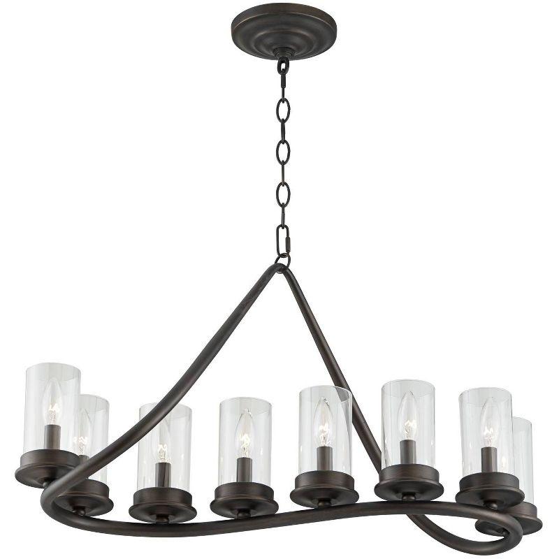 Heritage Bronze Farmhouse 8-Light Linear Pendant Chandelier