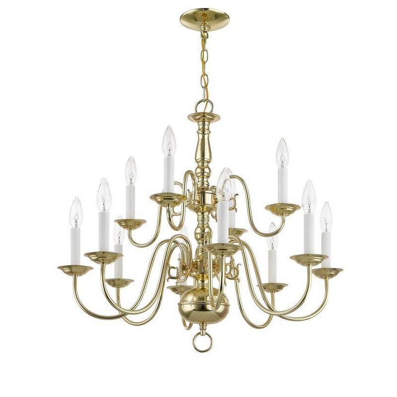 Livex Lighting Williamsburgh 12 - Light Chandelier in  Polished Brass