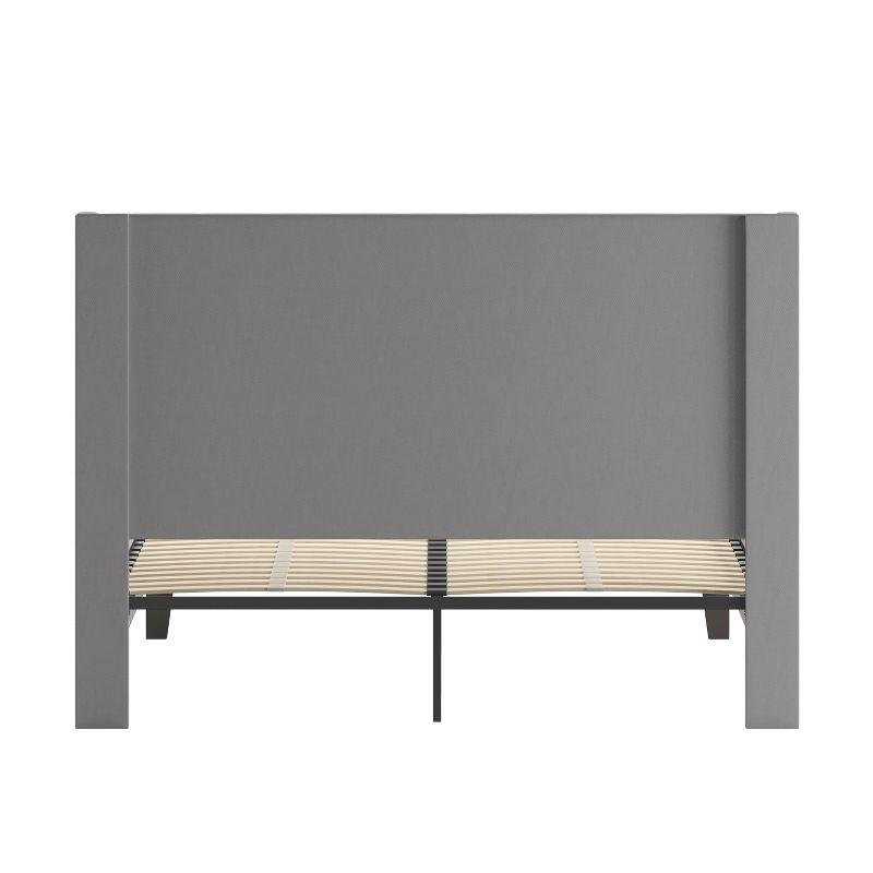 Flash Furniture Riverdale Queen Size Tufted Upholstered Platform Bed in Light Gray Fabric