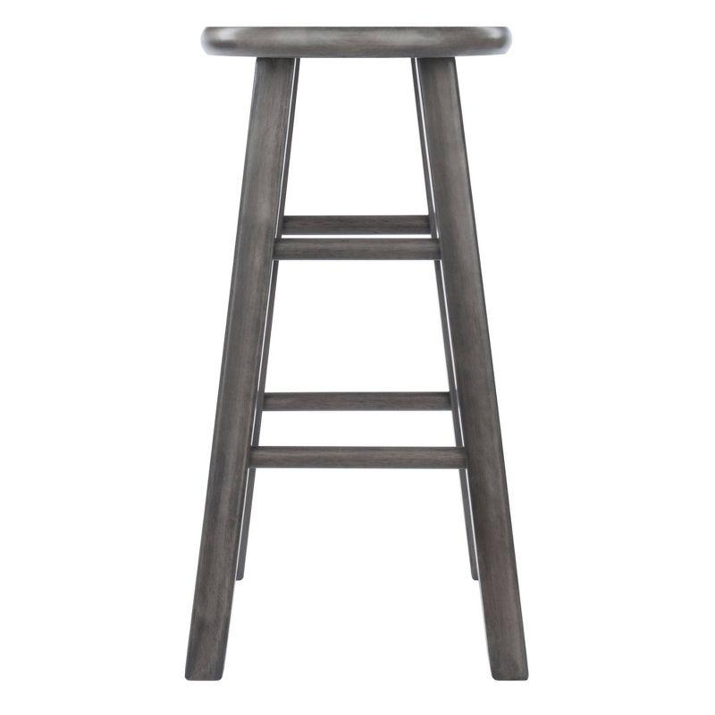 Rustic Gray 24" Solid Wood Backless Counter Stool