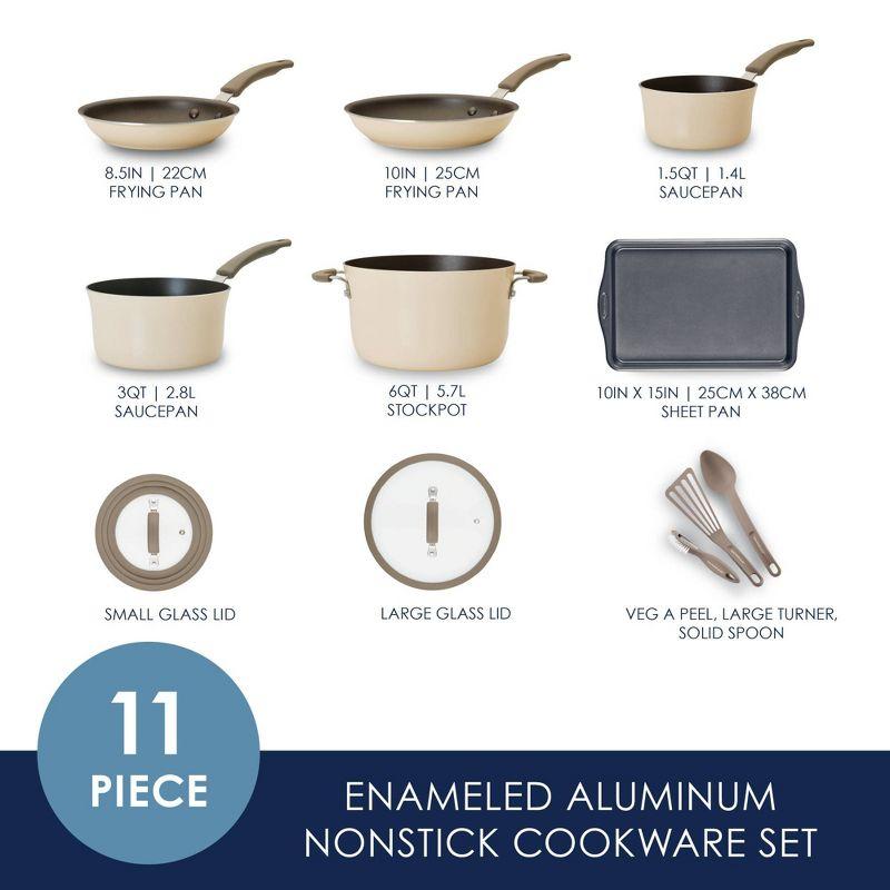 Rachael Ray Cook + Create 11pc Aluminum Nonstick Cookware Set