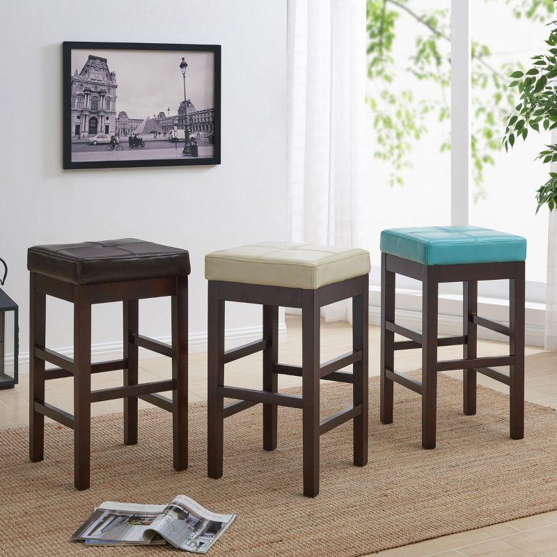 New Pacific Direct Valencia Backless Bicast Leather Counter Stool