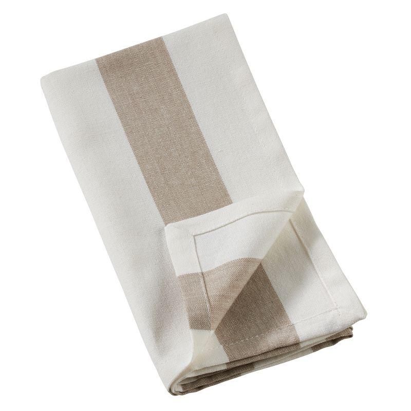 Saro Lifestyle Classic Striped Napkin, 20" Square, Taupe (Set of 4)