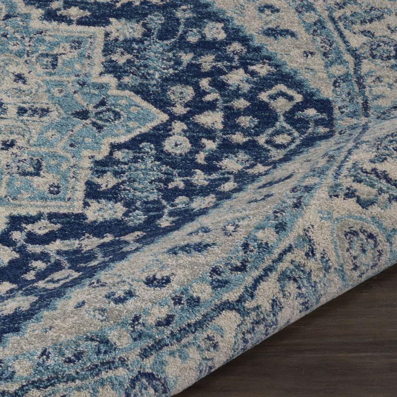 Nourison Tranquil Persian Indoor Rug Ivory Navy 5'3" x Round