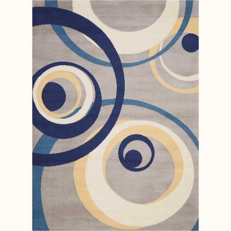 Nourison Grafix 5'3" x 7'3" (5' x 7') Grey Area Rug Retro Contemporary Geometric by Nourison