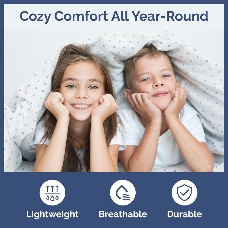 CGK Linens Kids 4 Piece Bed Sheet Set - Cute & Cozy Wrinkle-Resistant with Vibrant Designs in Multicolor Polka Dots, Size Full