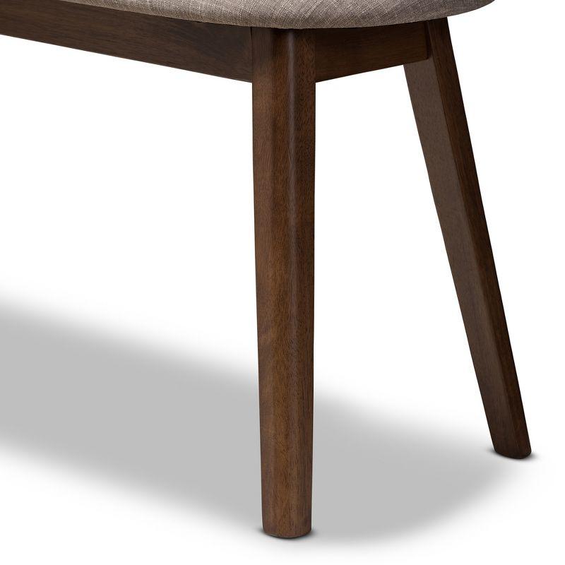 Baxton Studio Easton Mid Century Modern Walnut Finished Wood Fabric Upholstered Bench: Bedroom & Dining Seating
