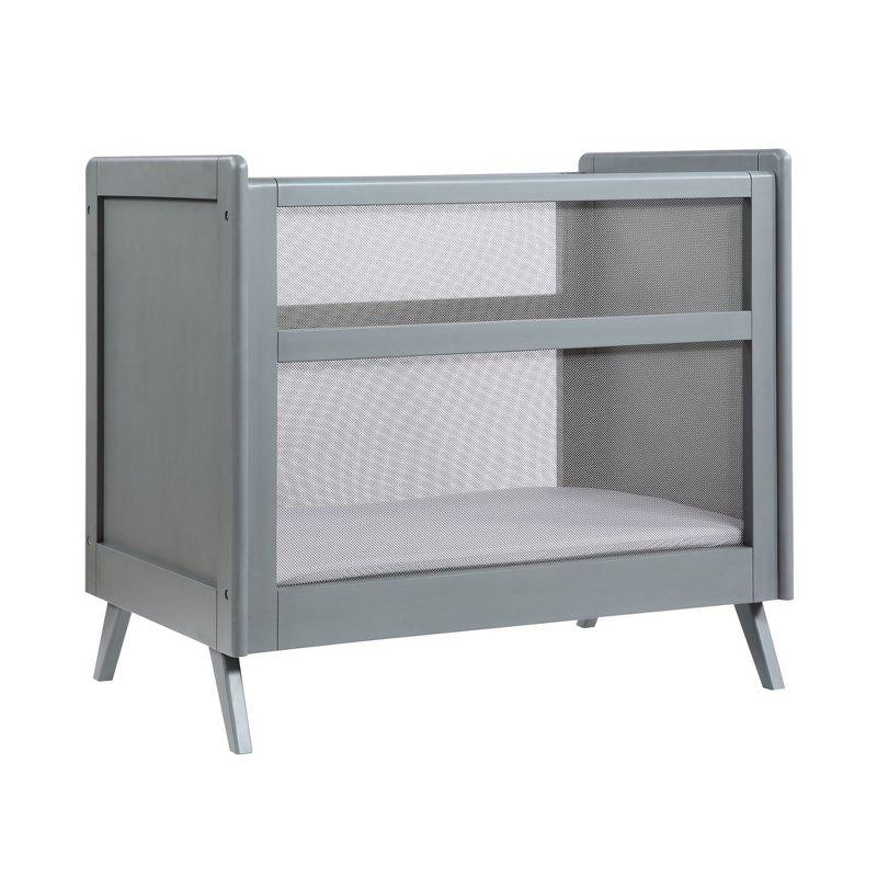 BreathableBaby Breathable Mesh 2-in-1 Mini Crib, Gray, Greenguard Gold Certified