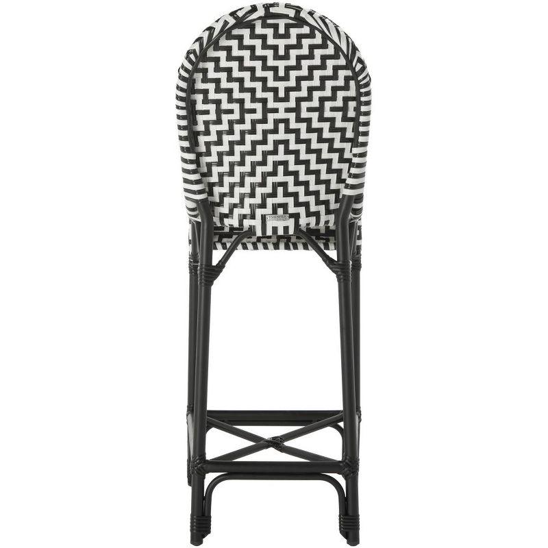 Tilden Barstool - Indoor/Outdoor - PAT4021 - Black/White - Safavieh