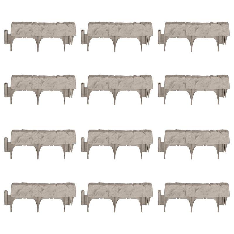 1.75'' H x 5.75'' W Gray Resin Lawn Edging (Set of 12)