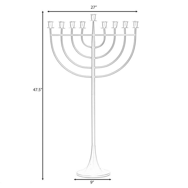 Modern Brass Hanukkah Menorah with 9 Branches