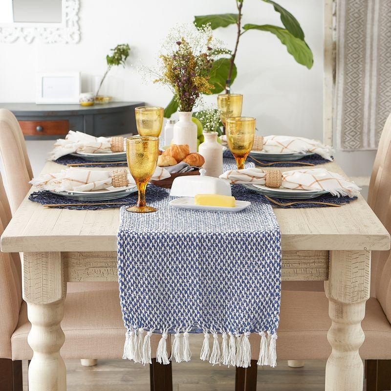 Design Imports  Nautical Blue Woven Table Runner 15X108