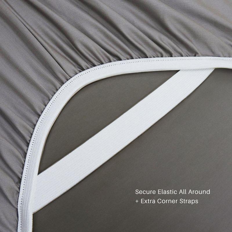 Egyptian Linens USA 608 Cotton Sheet Set - Extra Deep Pockets (22-inches) & Oversize Flat Sheet Striped Gray King