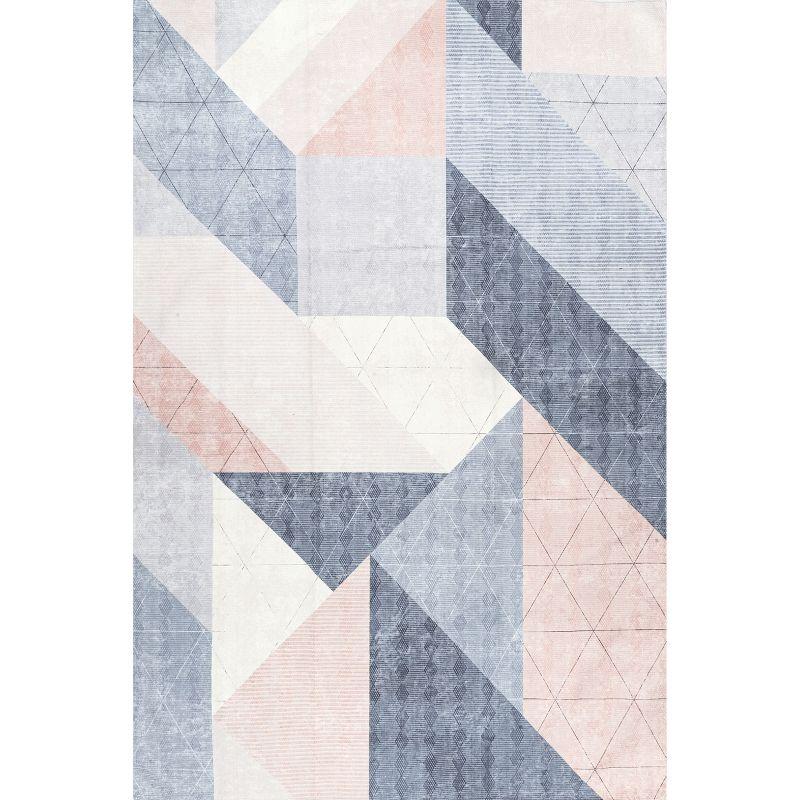 Modern Diamond 8' x 10' Blue Viscose Rectangular Area Rug