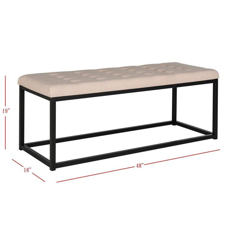 Reynolds Bench - FOX6225 - Beige/Black - Safavieh Couture