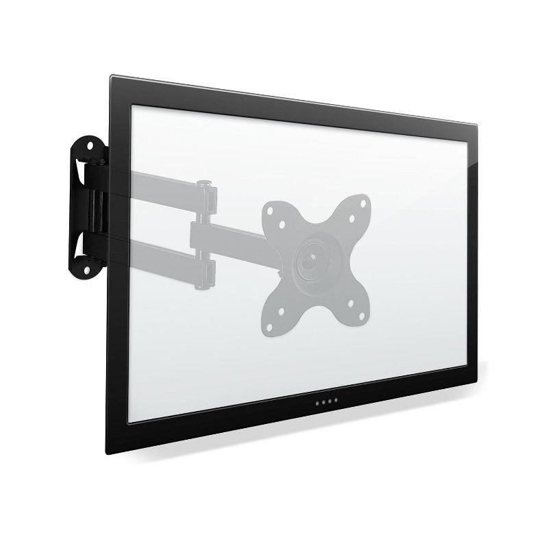 Mount-It! Small TV Monitor Wall Mount Arm Fits 19 - 27 Inch Display Screens, 75 & 100 VESA & RV Compatible, Tilts and Swivels Holds up to 40 Pounds