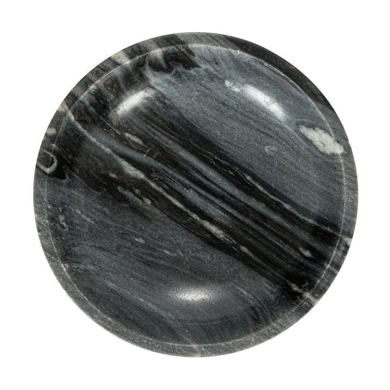 Storied Home Marble Footed Pedestal Bowl, Gray