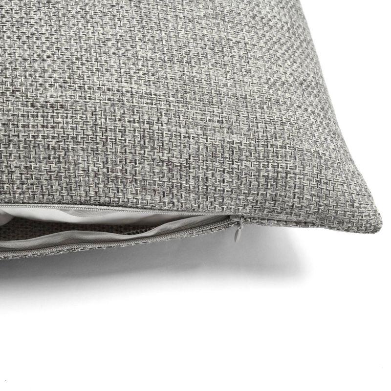 Oversize Linen Texture Woven Button Family-Friendly Throw Pillow Cover - Lush Décor