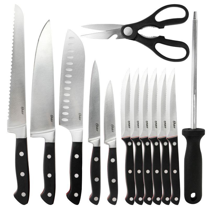 Oster Durbin 14 Piece Stainless Steel Cutlery Set with Block