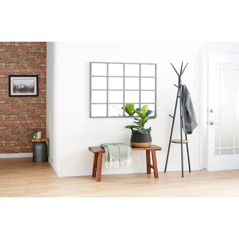Glass Window Pane Inspired Wall Mirror Black - Olivia & May: Industrial Style, 45x35.38", Iron Frame