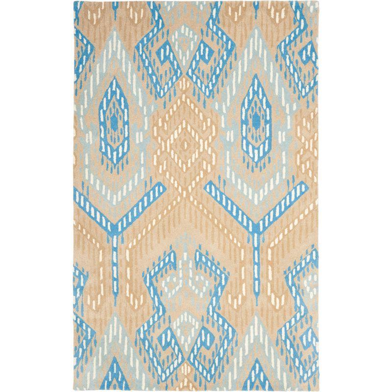 Wyndham WYD373 Hand Tufted Indoor Area Rug - Beige/Blue - 5'x8' - Safavieh