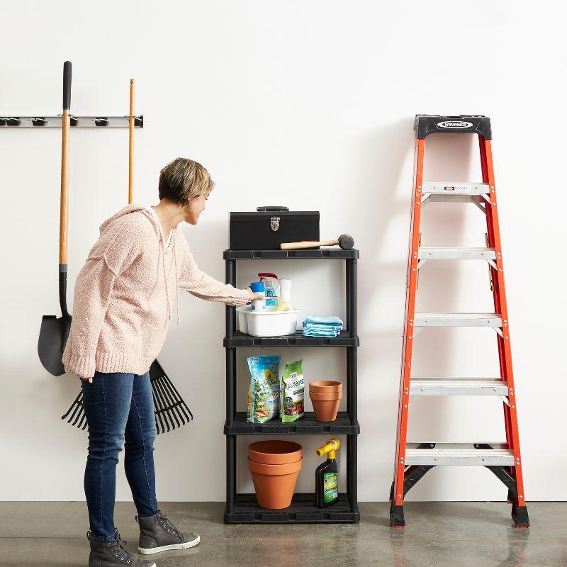 Gracious Living Gracious Living Knect A Shelf Light Fixed Storage 4 Shelf Shelving Unit (4 Pack) (Set of 4)